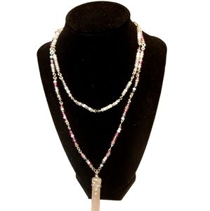 2-Layer Beaded Rose Quartz Necklace